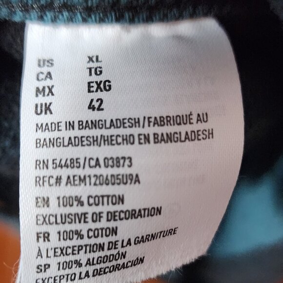 Men's XL American Eagle Green Plaid (heavy)Flannel Long Sleeve Button Down Shirt - Picture 5 of 6